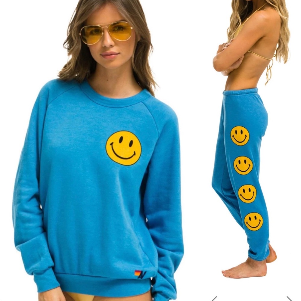 AVIATOR NATION Smiley tracksuit in Ocean